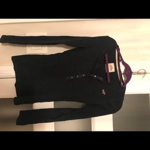 hollister navy long sleeve henley